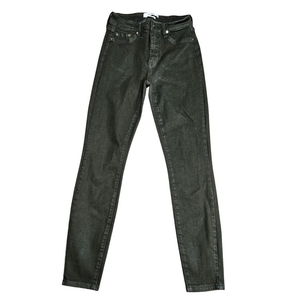 Pistola Skinny Jeans‎ Womens 26 Green Dark Wash Mid Rise Slim Fit Stretch Denim